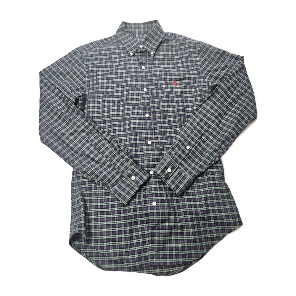 Ralph Lauren Shirt Slim Fit Mens Size Small Button Up‎ Embroidered Pony Plaid